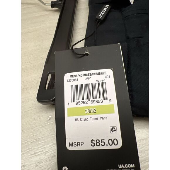 Under Armour 1370081 001 Men's Sz 30x32 Black Chino Tapered Leg Pants - Picture 10 of 12